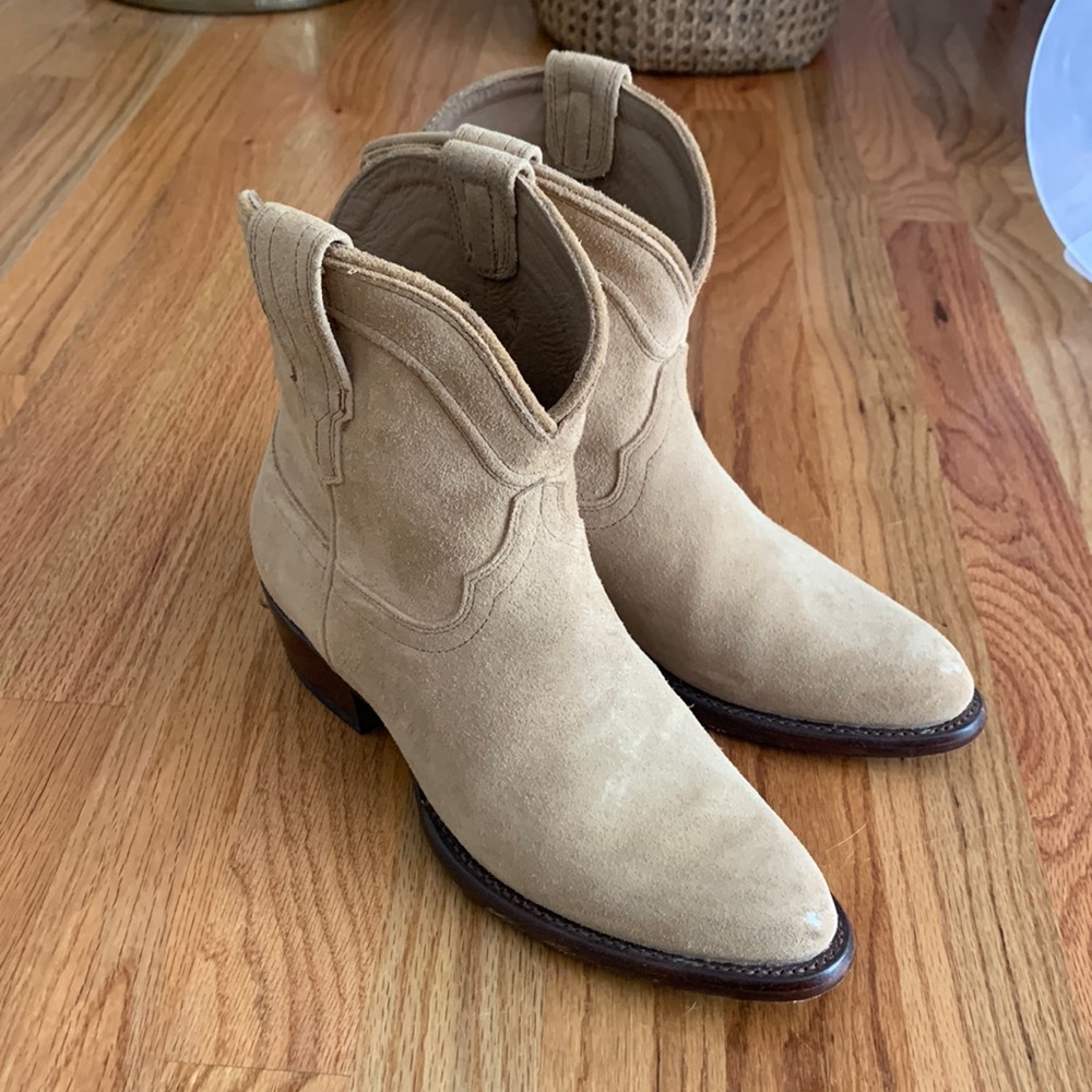 Tecovas Tan Suede Ankle Boots